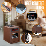 DR-998W - DR. INFRARED HEATER 1500W, Advanced Dual Heating System with Humidifier and Oscillation Fan and Remote Control, Walnut