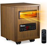 DR-123 - DR. INFRARED HEATER DR-123 Indoor Portable Space Heater with Remote Control, 1500W Dual Heating, 4 Wheels for Mobility, Programmable Timer, Thermostat, Ultra Quiet, Coffee