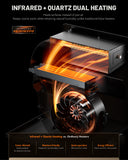 DR-123 - DR. INFRARED HEATER DR-123 Indoor Portable Space Heater with Remote Control, 1500W Dual Heating, 4 Wheels for Mobility, Programmable Timer, Thermostat, Ultra Quiet, Coffee