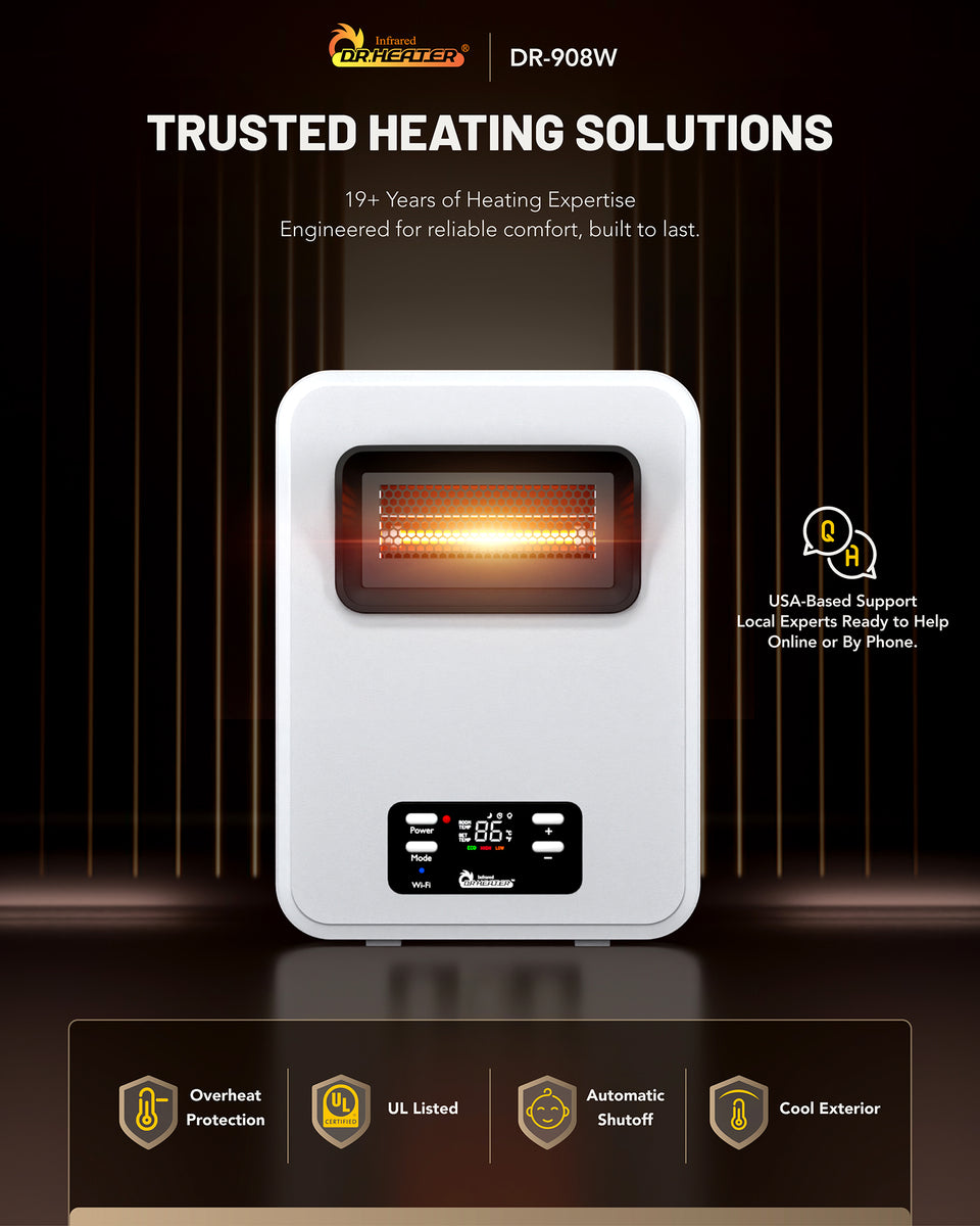 DR-908W - Infrared Heater with WiFi - Wall Heater - Electric