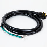 Power Cord with NEMA 6-50P Plug Open End with Eyelet 6-2 Gauge UL listed, Black