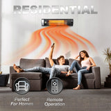 Dr Infrared Heater DR-238 Carbon Infrared Outdoor Heater for Restaurant, Patio, Backyard, Garage, and Decks, Standard, Wall or Ceiling Mount with Remote, 1500-Watt, Black
