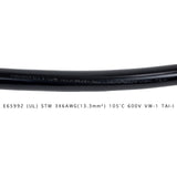 Power Cord with NEMA 6-50P Plug Open End with Eyelet 6-2 Gauge UL listed, Black