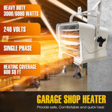 Dr Infrared Heater DR-966 Shop Garage Commercial Heater, 3000-Watt or 6000-Watt, 240-Volt, Hardwired