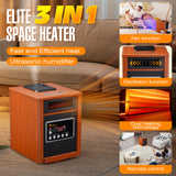 Dr. Infrared Heater DR-998, 1500W, Advanced Dual Heating System with Humidifier and Oscillation Fan and Remote Control