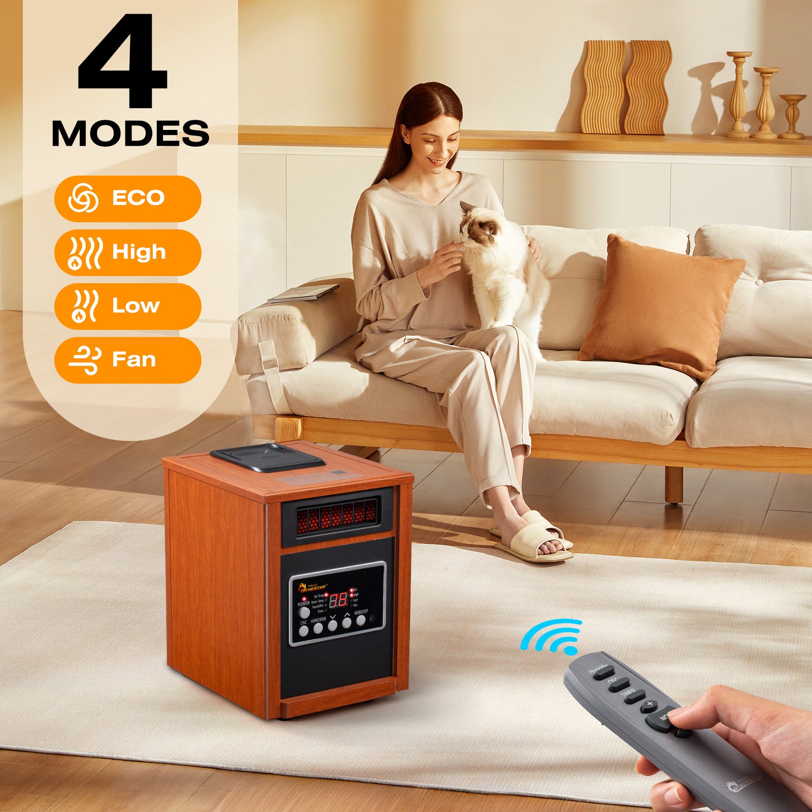 Dr. Infrared Heater DR-998, 1500W, Advanced deals Dual Heating System with Humidifier