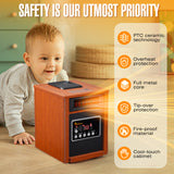 Dr. Infrared Heater DR-998, 1500W, Advanced Dual Heating System with Humidifier and Oscillation Fan and Remote Control