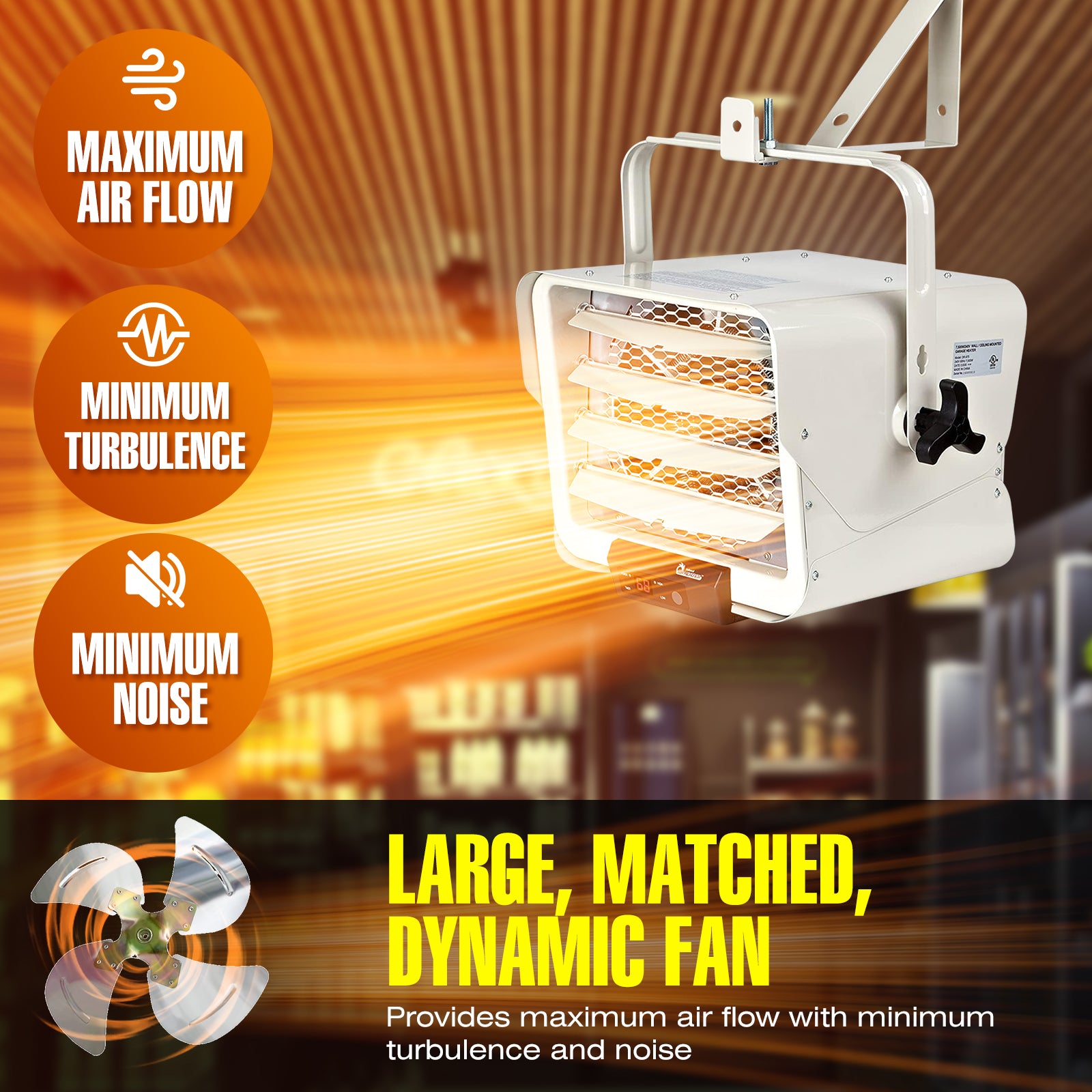 Dr. Infrared Heater DR-975 7500-Watt 240-Volt Hardwired Shop Garage El