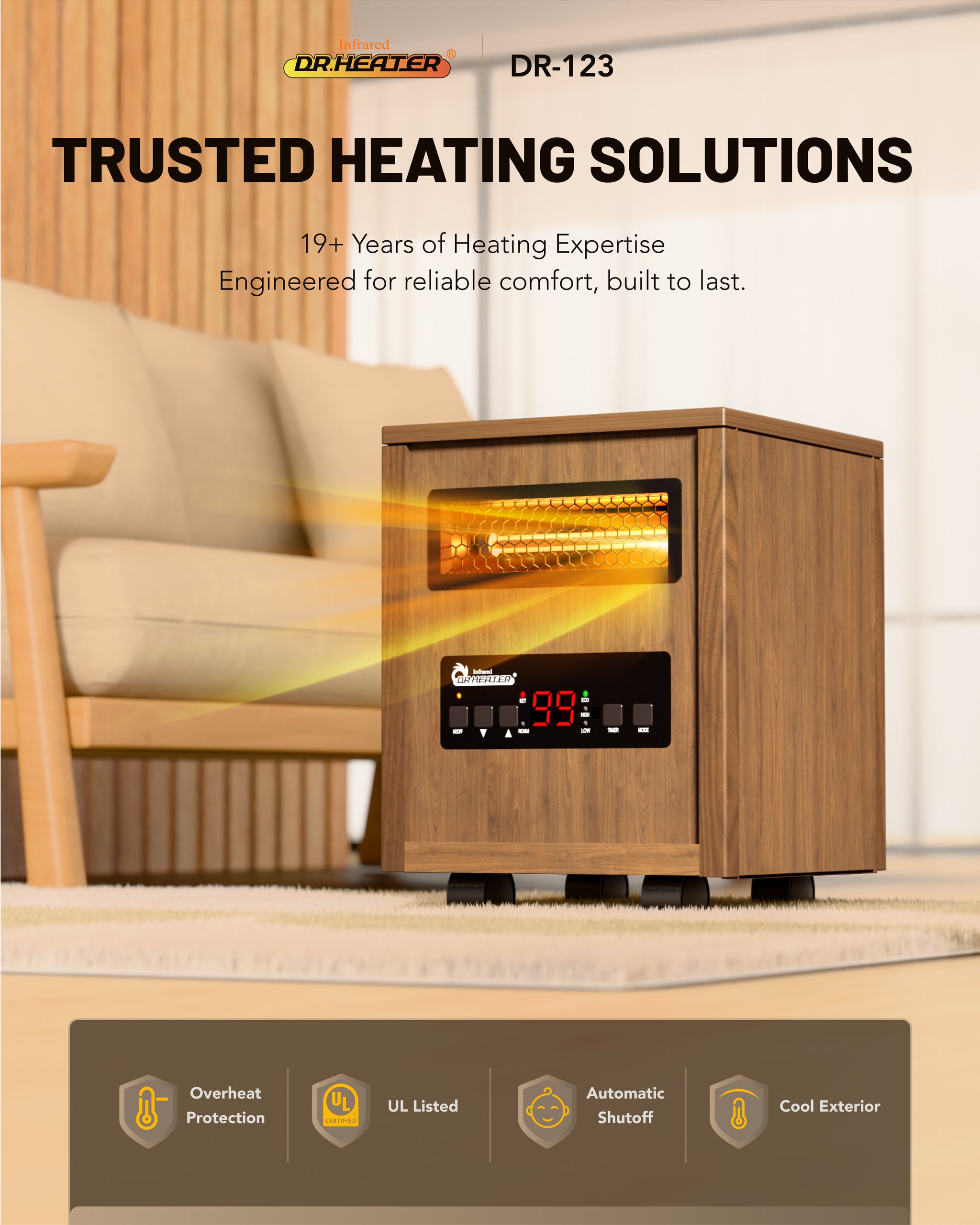 DR-123 - DR. INFRARED HEATER DR-123 Indoor Portable Space Heater