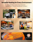 DR-298 - DR. INFRARED HEATER DR-298 Freestanding Portable Infrared Space Heater, 1500W Indoor Outdoor Use, Wall/Ceiling Mountable, Remote Control, 3 Heat Settings, Timer, Tip-Over & Overheat Protection, Black