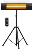 DR INFRARED HEATER DR-338 Carbon Infrared Patio Heater with Tripod, Optional On/Off Tip-Over Protection, Freestanding or Wall-Mounted, Black
