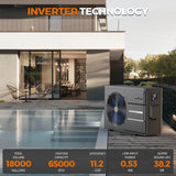 DR. Infrared Heater DR-650HP Full DC Inverter 65,000 BTU Pool Heat Pump for In-Ground and Above-Ground Swimming Pools, WiFi Smart Control via APP