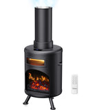 DR-991 - DR. INFRARED HEATER DR-991 Portable Electric Fireplace Space Heater w/ Humidifier & Remote, Infrared Heat, 3D Flame Effect, Timer, Quiet, 1500W, ETL Listed, Freestanding, LED Display