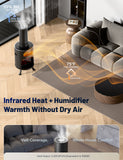 DR-991 - DR. INFRARED HEATER DR-991 Portable Electric Fireplace Space Heater w/ Humidifier & Remote, Infrared Heat, 3D Flame Effect, Timer, Quiet, 1500W, ETL Listed, Freestanding, LED Display