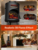 DR-991 - DR. INFRARED HEATER DR-991 Portable Electric Fireplace Space Heater w/ Humidifier & Remote, Infrared Heat, 3D Flame Effect, Timer, Quiet, 1500W, ETL Listed, Freestanding, LED Display