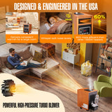 DR-998 - DR. INFRARED HEATER DR-998, 1500W Dual Heating Infrared Space Heater with Humidifier, Oscillation, Remote Control, Thermostat & Safety Protection, Portable with Wheels, Energy Efficient, Cherry
