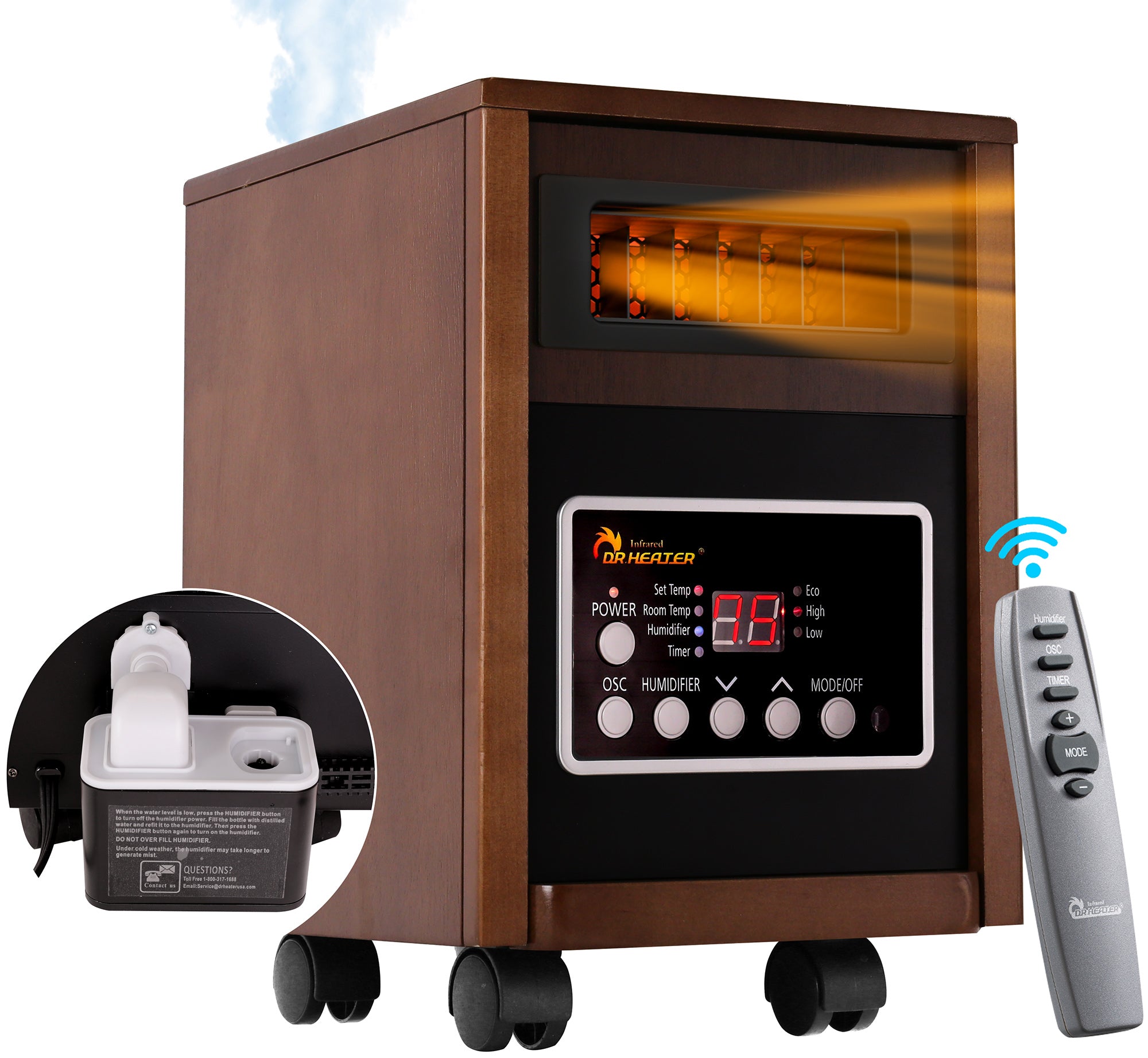 DR-998 - DR. INFRARED HEATER DR-998, 1500W Dual Heating Infrared