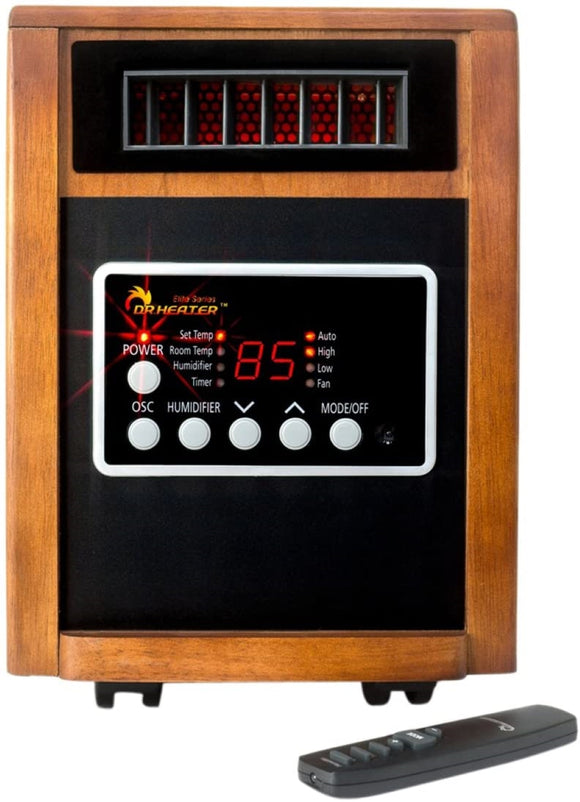 Dr. Infrared Heater DR-998, 1500W, Advanced Dual Heating System with Humidifier and Oscillation Fan and Remote Control