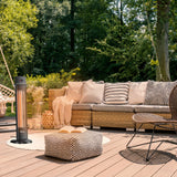 DR-298 - DR. INFRARED HEATER DR-298 Freestanding Portable Infrared Space Heater, 1500W Indoor Outdoor Use, Wall/Ceiling Mountable, Remote Control, 3 Heat Settings, Timer, Tip-Over & Overheat Protection, Black