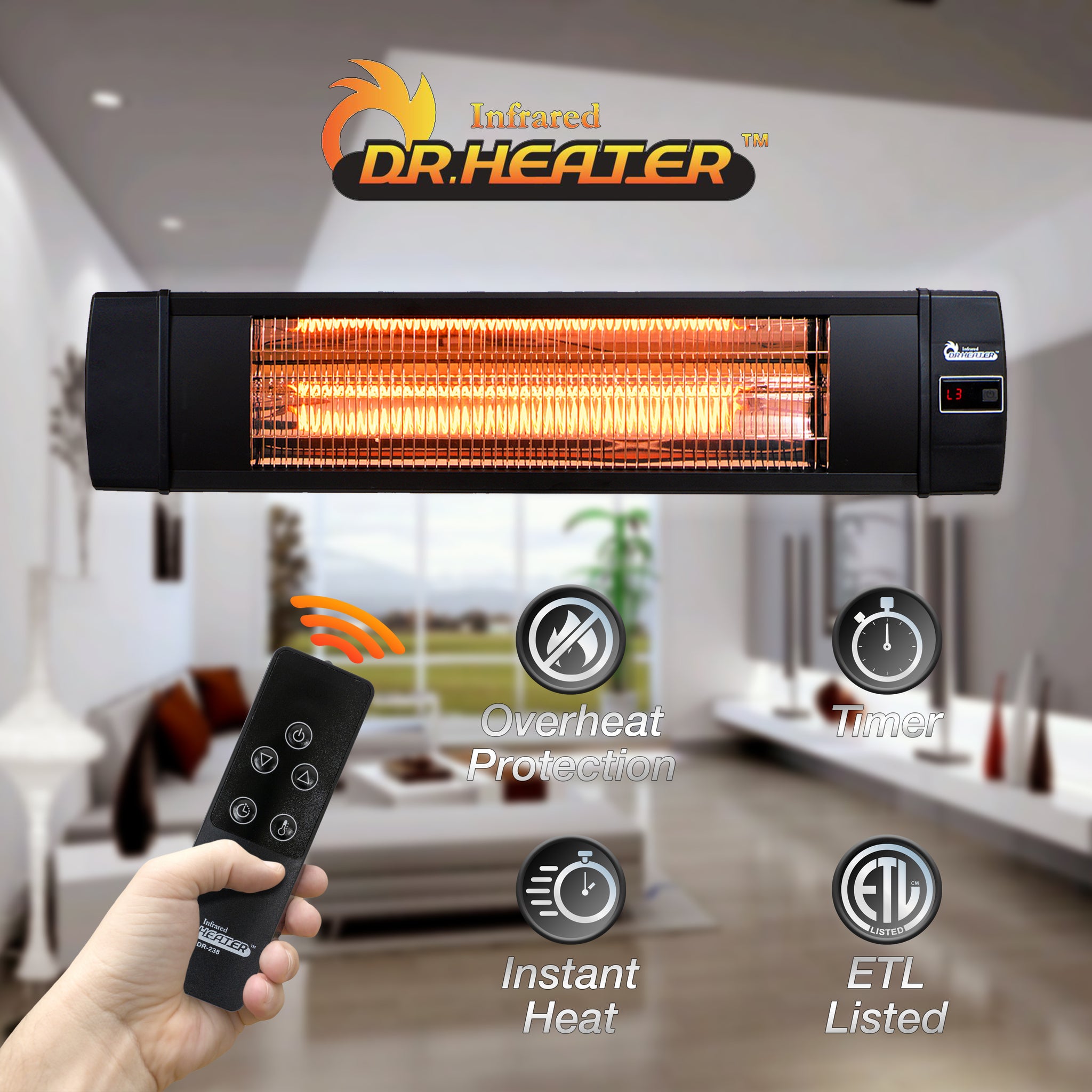 Patio Infrared Heater with cheapest Remote