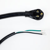 Power Cord with NEMA 6-50P Plug Open End with Eyelet 6-2 Gauge UL listed, Black