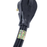 Power Cord with NEMA 6-50P Plug Open End with Eyelet 6-2 Gauge UL listed, Black