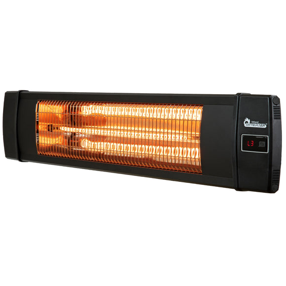 Dr Infrared Heater DR-238 Carbon Infrared Outdoor Heater for Restaurant, Patio, Backyard, Garage, and Decks, Standard, Wall or Ceiling Mount with Remote, 1500-Watt, Black