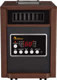 Dr Infrared Heater DR998W, 1500W, Advanced Dual Heating System with Humidifier and Oscillation Fan and Remote Control, Walnut